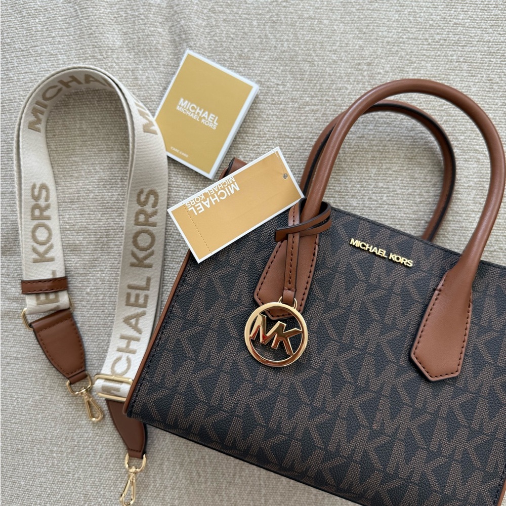 Michael Kors Signature Brown and Tan Satchel